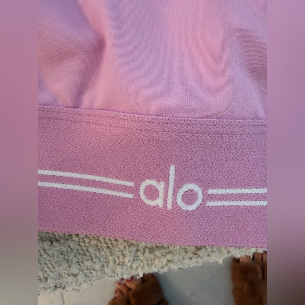 NWT ALO Yoga Airbrush Better Together Bra Candy Heart Pink/White Size S - Picture 7 of 8